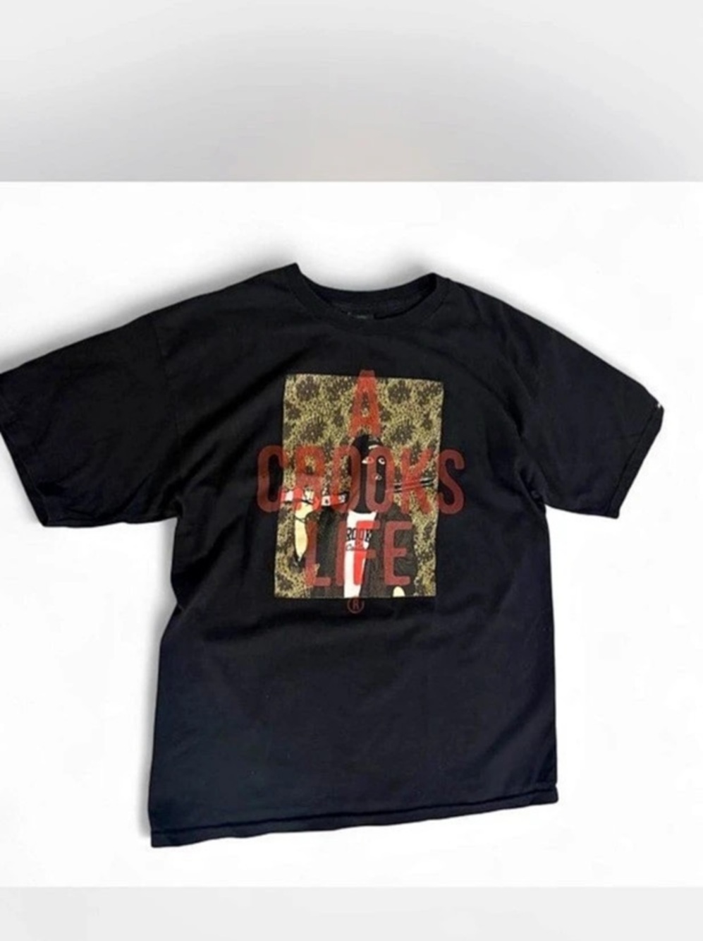 Crooks & Castles A Crooks Life T-Shirt Graphic Tee Black & Red Large